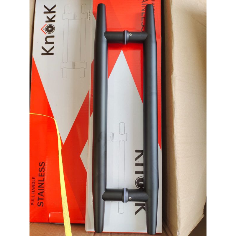 Pull Handle KnokK 50 cm HITAM / Tarikan Pintu Hitam / Handle Pintu Kaca / Pull Handle Baut Tembus Hitam