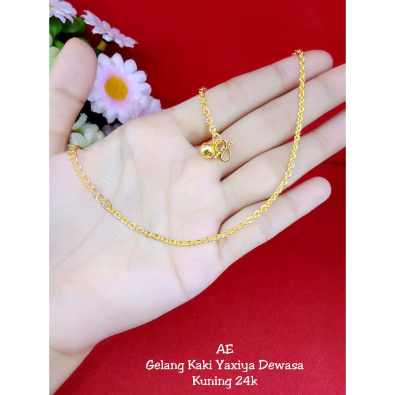 gelang kaki Nuri lapis emas 24k
