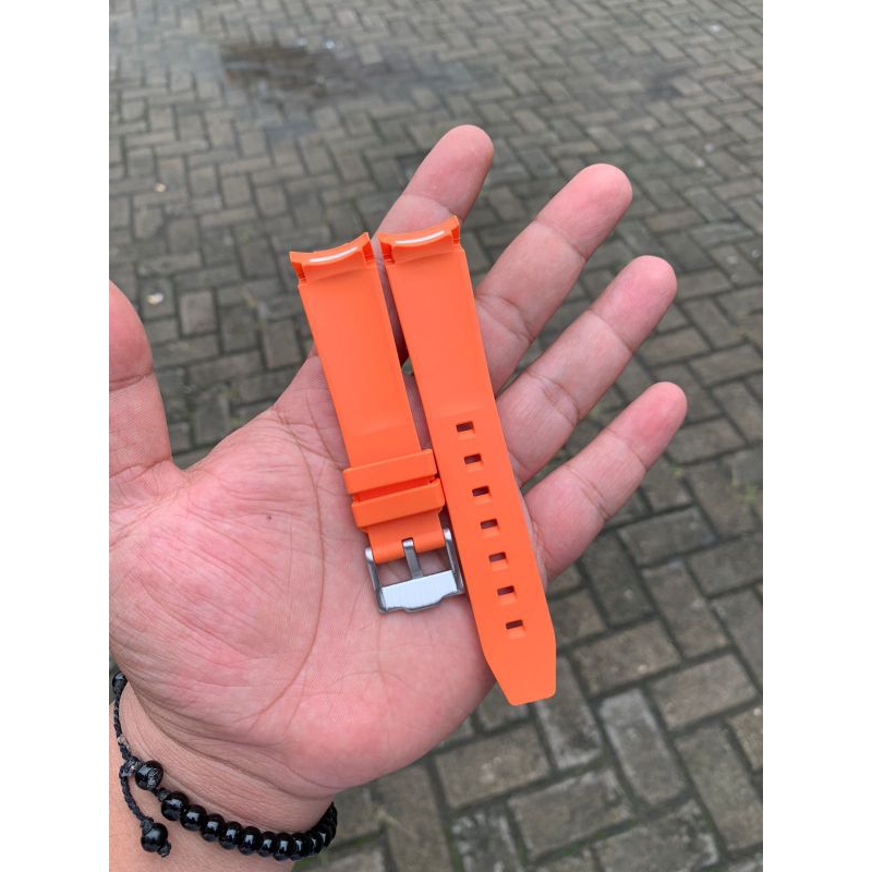 Strap Tali Jam Tangan Rolex Rubber Oren Size 20mm