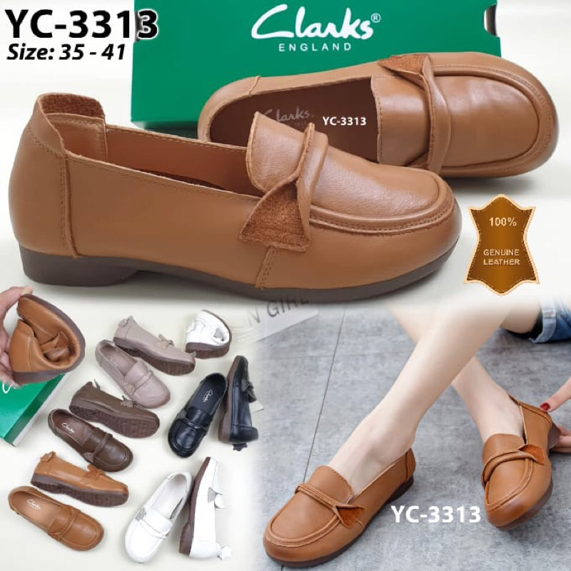 clarks YC-3313 slip on leather