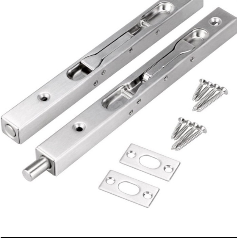 GRENDEL TANAM STAINLESS GRENDEL PINTU SELOT PINTU KUPU KUPU SELOT PINTU KUPU DUA FLUSH BOLT PINTU DOBEL KUPU KUPU SELOT TANAM PINTU DUA Grendel Tanam Pintu Selot Pintu Dobel Flush bolt 6” + 10” Inch Stainless flush bolt pintu kupu kupu dua + dust proof