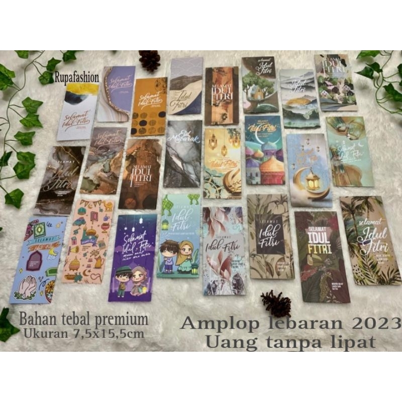 Amplop Lebaran Idul Fitri 2023 Aestetic Bahan Tebal Premium (uang tanpa di lipat isi 4-20pcs)