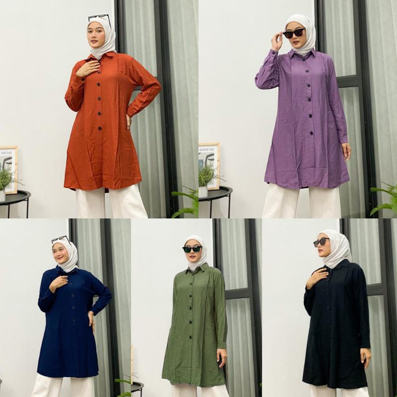 Tunik Terbaru Polo Linen - Velita Tunik //JF625