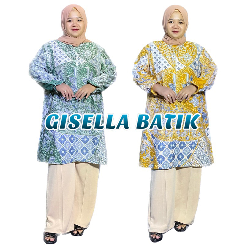 TUNIK BATIK JUMBO BIG SIZE LD 120 130 140 CM BUSUI KERAH SHANGHAI