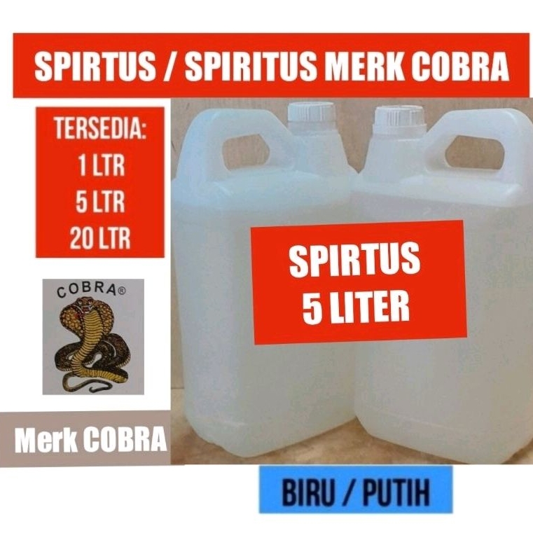 Spiritus 5 liter / Spirtus Biru / Spritus Putih / Spirtus 5 Liter