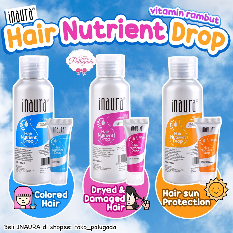 [BISA COD] INAURA Hair Nutrient Drop - Vitamin Rambut - Vitamin Rambut Inaura - Serum Rambut - Hair Serum Inaura
