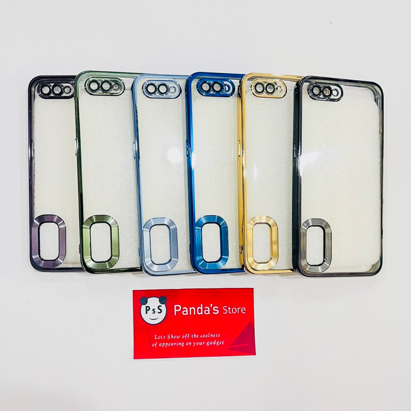 Softcase Oppo A1K Lens Protector Circle Chrome Logo Clear Case