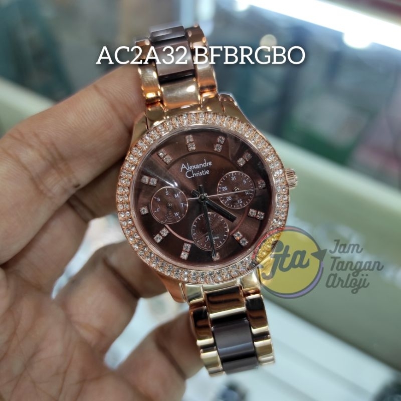 New Alexandre Christie Wanita AC2a32 Brown Jam Tangan Cewek AC 2a32 BFBRGBO