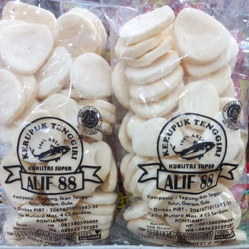 

Kerupuk Tenggiri Palembang Alif 88 - Wenak Tenan 200gram