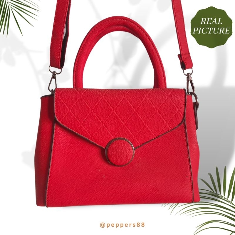 Jual rugi Tas selempang merah slingbag sling bag air wanita guru kondangan pesta mewah
