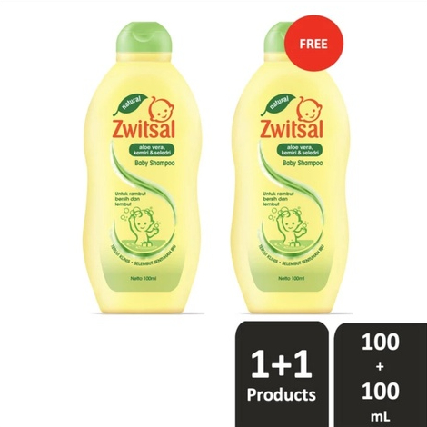 Zwitsal Natural Baby Shampoo Aloe Vera, Kemiri &amp; Seledri 100ml Buy 1 Get 1