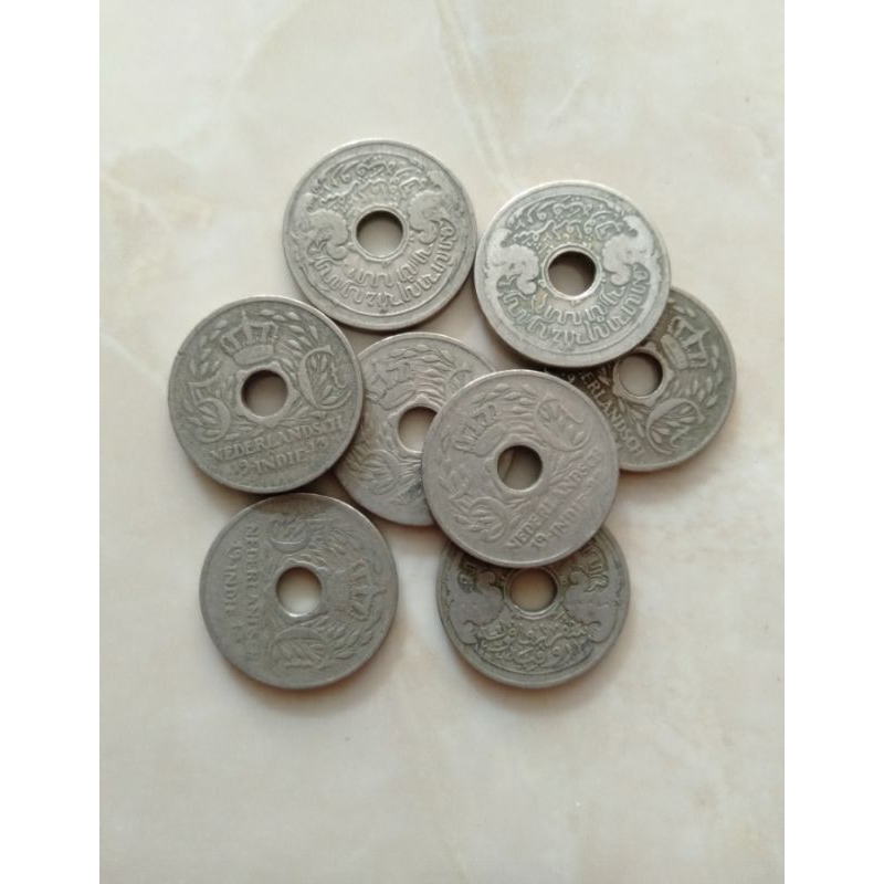 koin kuno 5 sen nikel lubang Nederland indie 5 ct cent  jmn belanda benggol