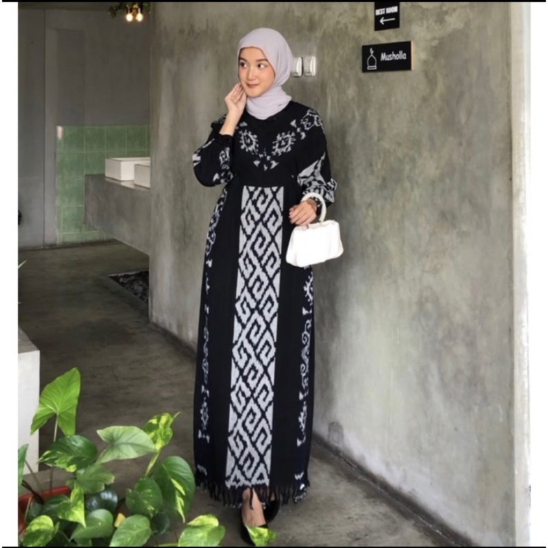 DRESS MENIAR TENUN / DRESS WEDDING /DRESS KONDANGAN / DRESS TENUN MODERN / DRESS WANITA /DRESS LEBAR