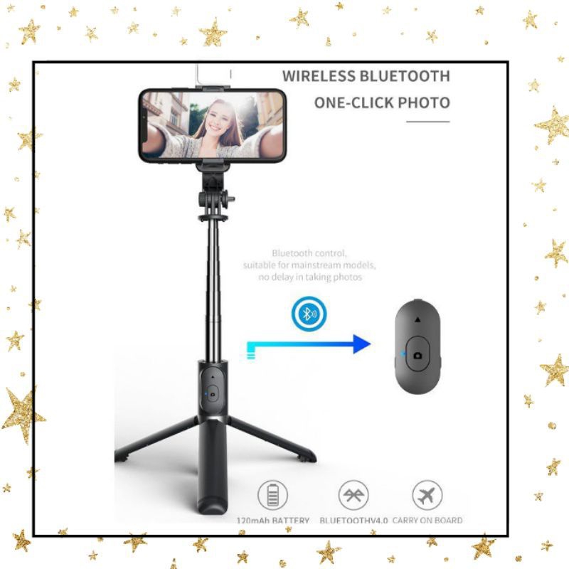 LED LIGHT TONGSIS SELFIE S03-S TRIPOD HP BLUETOOTH REMOTE