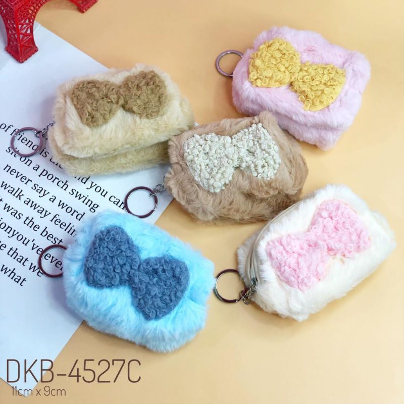 dompet koin bulu karakter lucu # dompet koin bulu