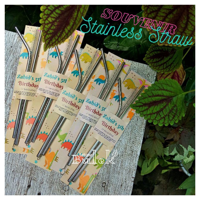 Sedotan Stainless Set Souvenir Straw Souvenir Sedotan Souvenir Ramah Lingkungan Souvenir Unik Souven