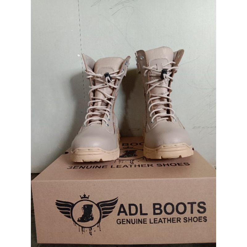 sepatu pdl gurun/pol pp/pns/tni/polri cream hitam doff hitam kilap ADL boots