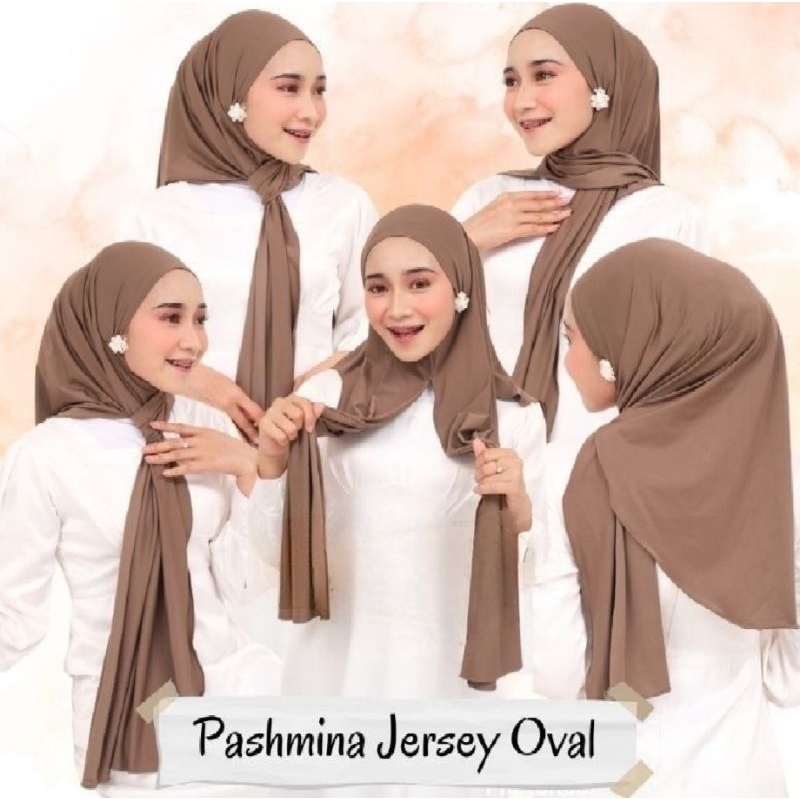 Hijab Pashmina Oval Instan Jersey