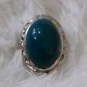 BATU CINCIN BACAN NATURAL IKAT PERAK ASLI SIZE BESAR