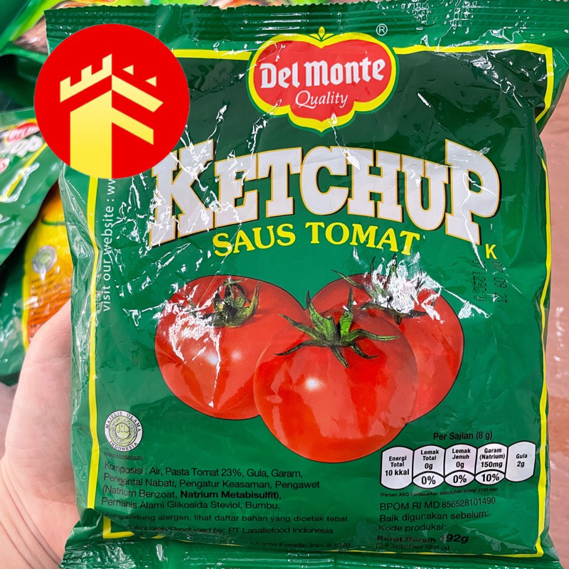 

DELMONTE SAOS TOMAT SACHET 8 GR DEL MONTE TOMATO KETCHUP SAUCE SAOS TOMAT