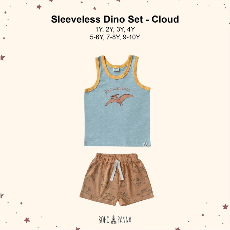 Bohopanna Sleeveless Dino Set Setelan Anak Bohobaby