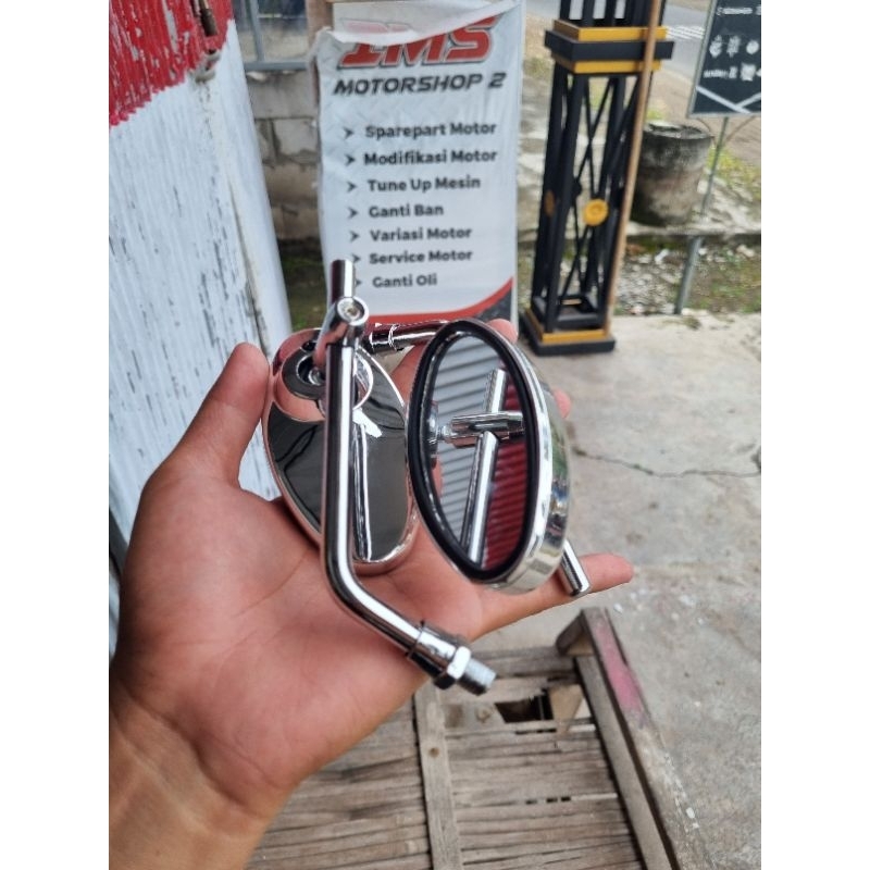 Spion Oval Day Spion Oval Crom Kaca Putih Honda Yamaha