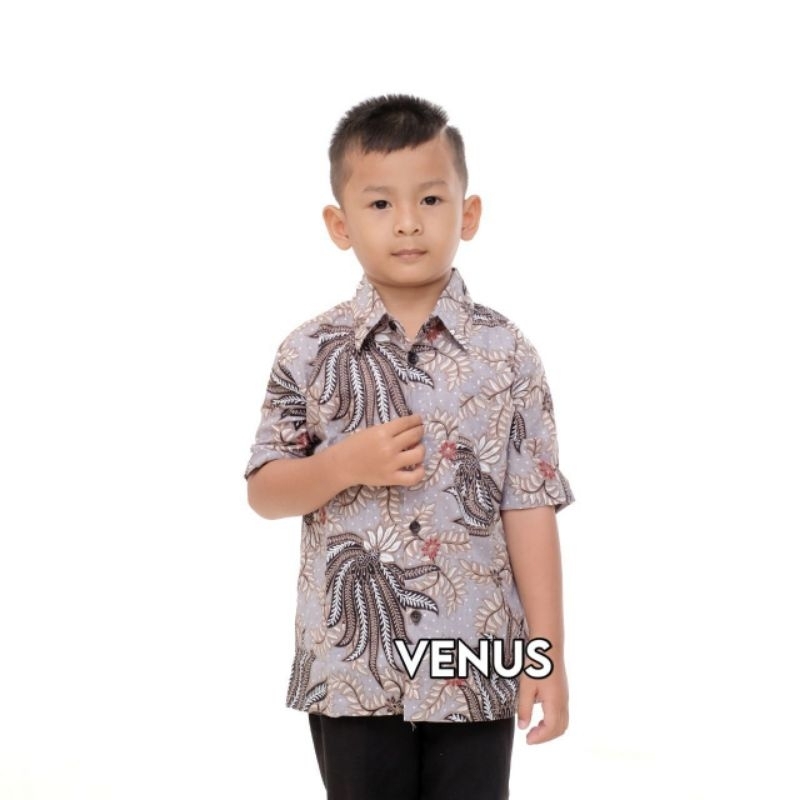 Batik Anak Pria Modern M L XL Baju Kemeja Lengan Pendek