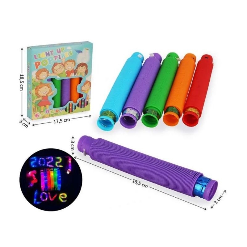 Light Up Pop Tubes Pipe Led Stick / Pipa Led Selang Mainan Anak