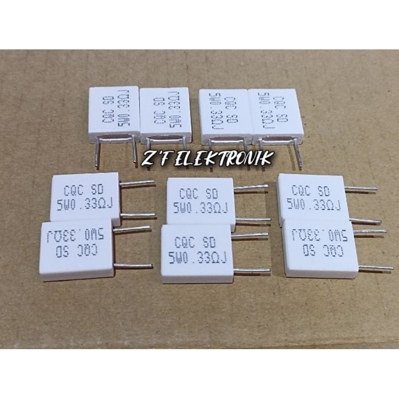 R5WAT 0,33 OHM GEPENG CQC . 10PCS