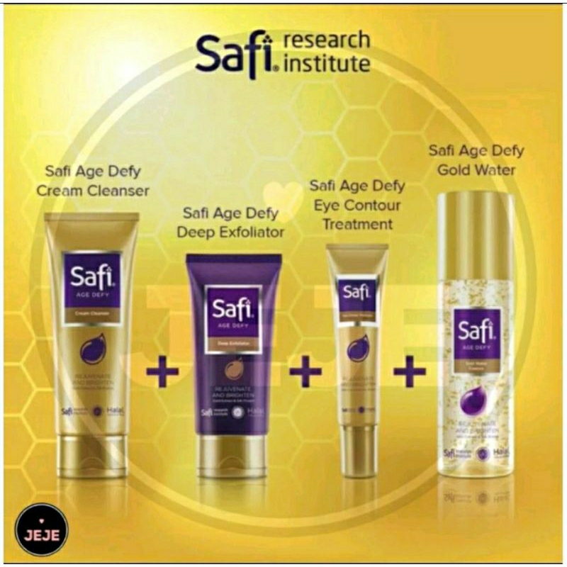 Safi Age Defy Series l Day Night Cream 25gr 40gr l Gold Water 30mL 100mL l Youth Elixir l Serum Essence l Gold Water l Make Up Remover l Skin Refiner l Skin Booster l Cream Cleanser 50g 100g l Deep Moisturizer l Deep Exfoliating