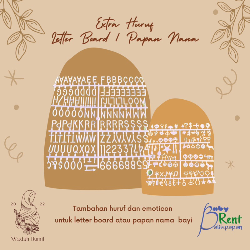

EXTRA HURUF LETTER BOARD | tambahan huruf untuk papan nama bayi