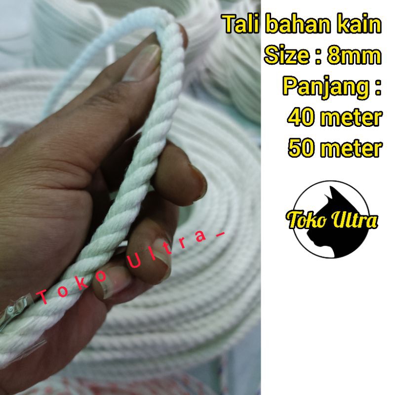 TAMBANG 8MM BAHAN KAIN (50 METER) / TALI BAHAN KAIN 8MM / TALI KURALON / TAMPAR 8MM / TALI MOBIL TRUK / TALI KILOAN / TALI ECERAN / TALI METERAN