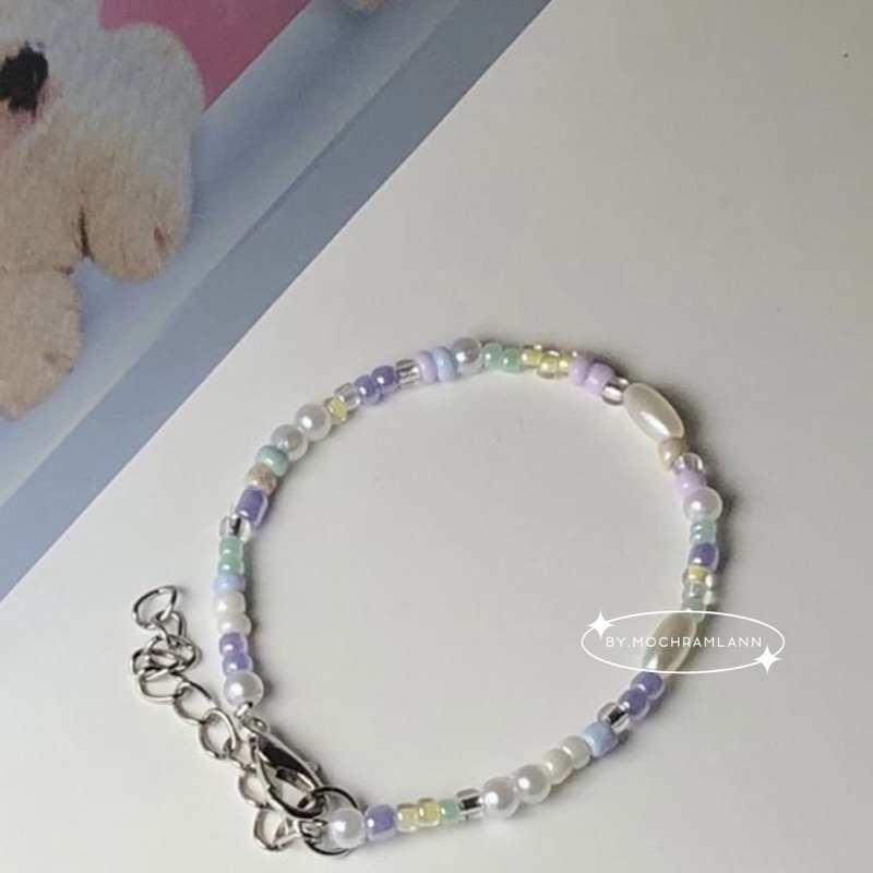 ceylon bracelet | gelang beads pastel by.mochramlann | gelang aesthetic