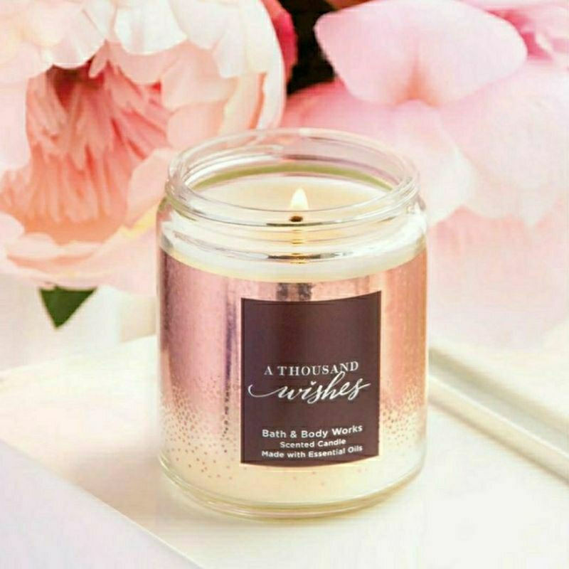 BATH AND BODY WORKS BBW A THOUSAND WISHES 3-WICK SCENTED CANDLE 411 G LILIN WANGI 3 SUMBU UKURAN BESAR PENGHARUM RUANGAN