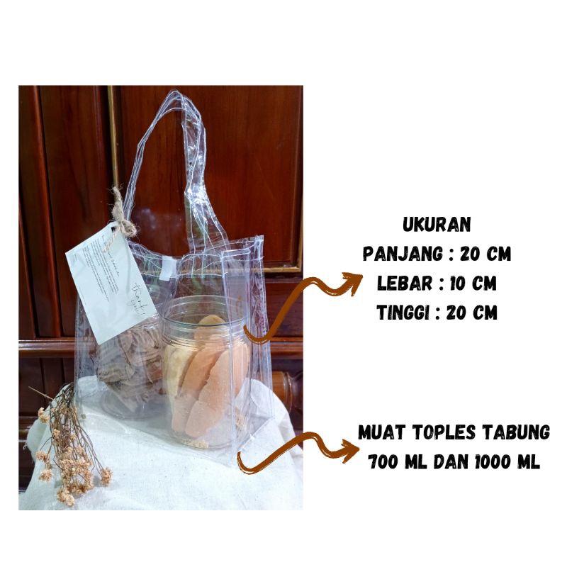 

Tas hampers lebaran mika transparan polos ukuran 20x10x20