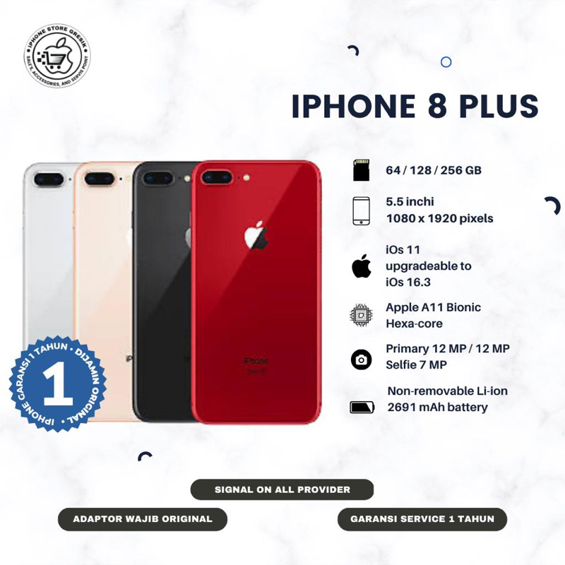 HANDPHONE 8 PLUS 64 GB SECOND ORIGINAL