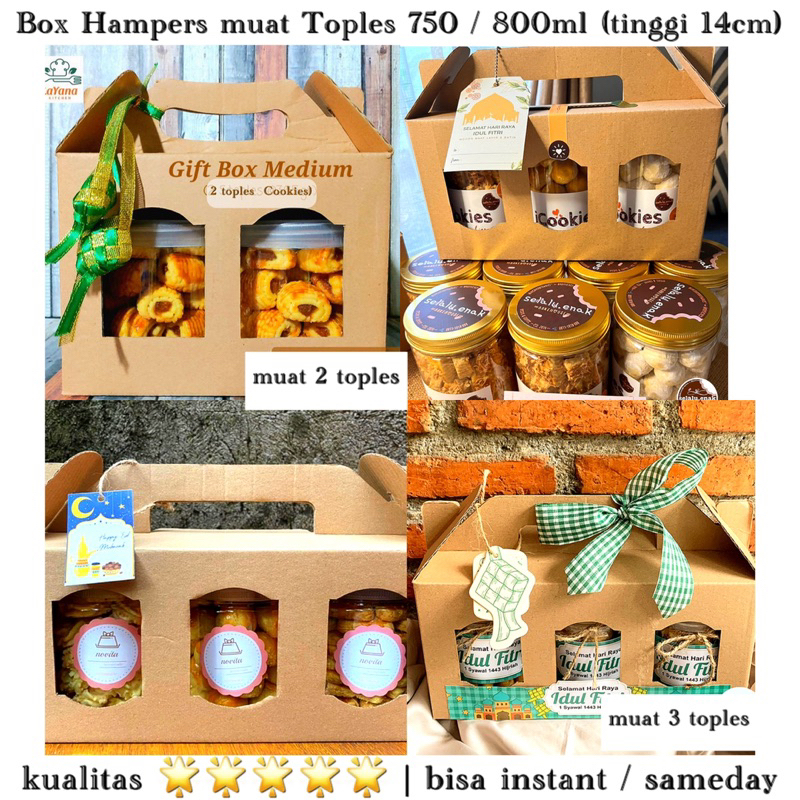 

Box Hampers Tebal Kotak muat Toples 750ml / 800ml (FREE KARTU IDUL FITRI) Kotak Hampers Toples Kue Kering Kotak Hampers Lebaran Box Toples