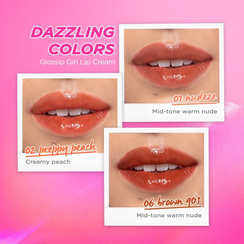 DAZZLE ME Glossy Girl Lip Cream 2Gr 12H LONGLASTING WATER-GLOSS MIRROR LIPS!