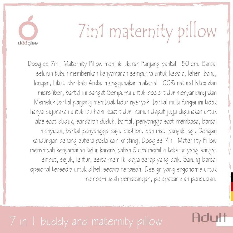 Dooglee 7in1 Maternity Pillow / Dooglee bantal ibu hamil