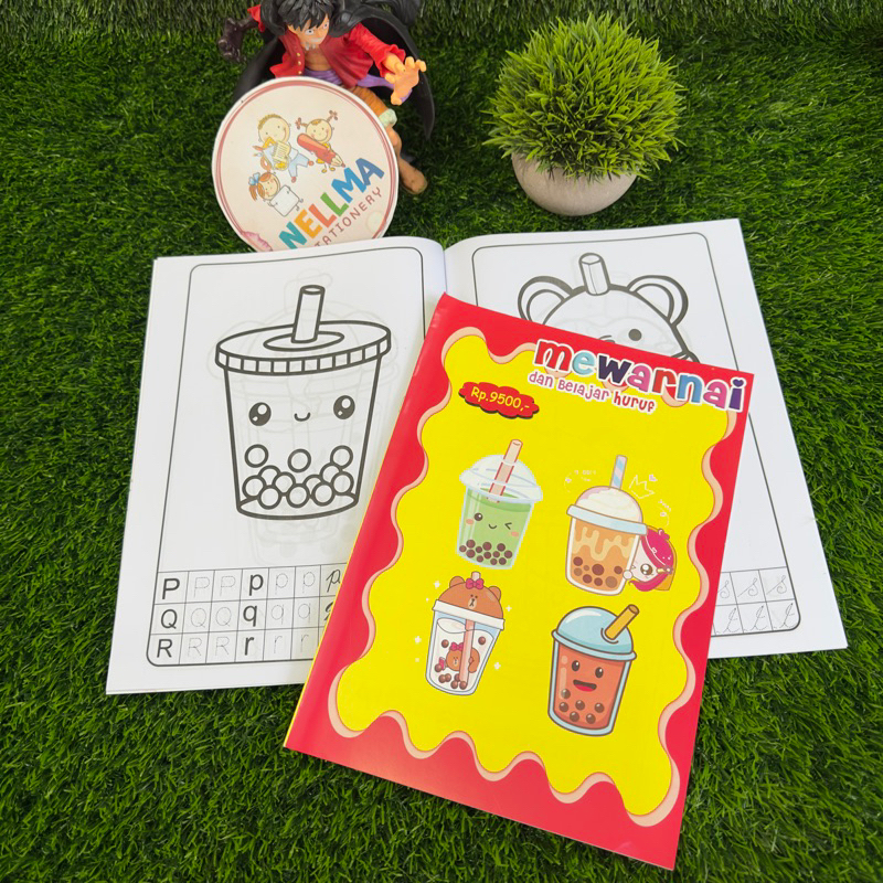 BUKU MEWARNAI SAMBIL BELAJAR GAMBAR BOBA MILK TEA BESAR