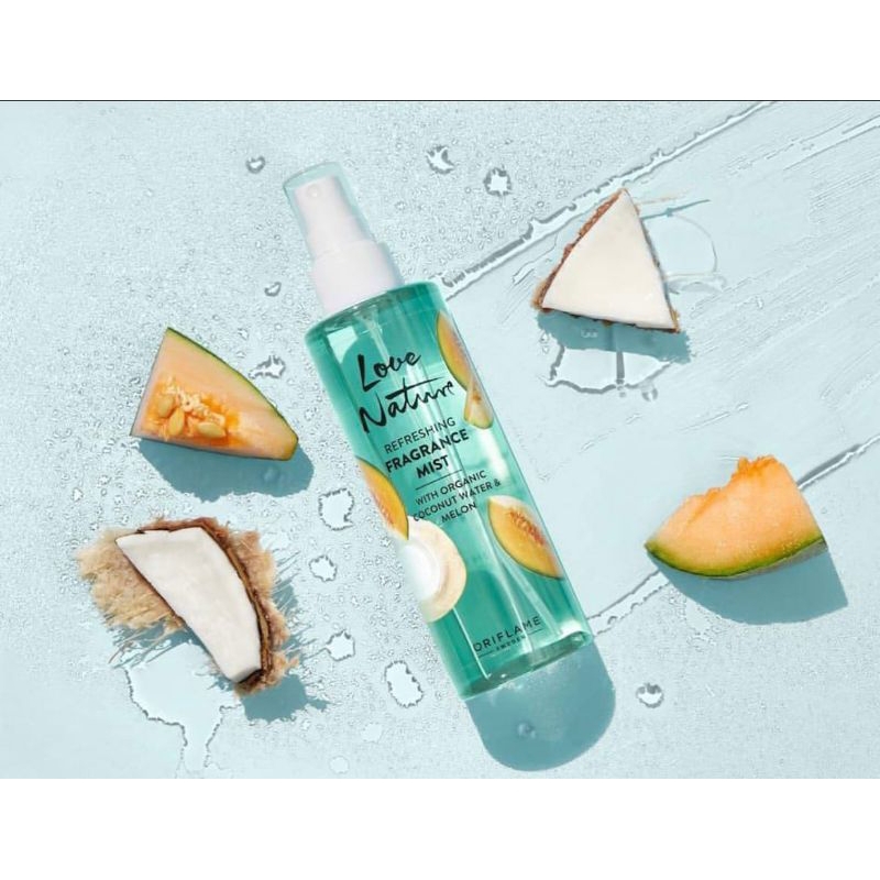 NEW Love Nature Refreshing Fragrance Mist/Shower Gel With Organic Coconut Water&amp;Melon