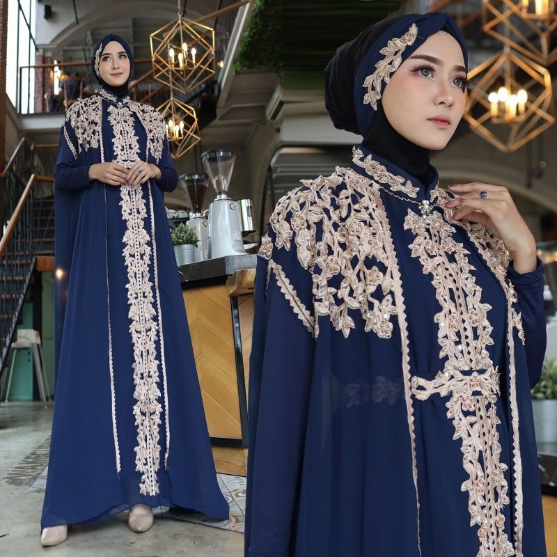 Kaftan Dewi Joda Bordir Payet Free Manset Gamis dan Ciput Original Butik