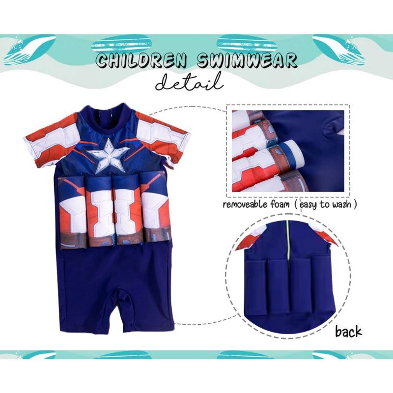 BJ363-COWOK SET BAJU RENANG PELAMPUNG ANAK BALITA COWOK SWIM SUIT