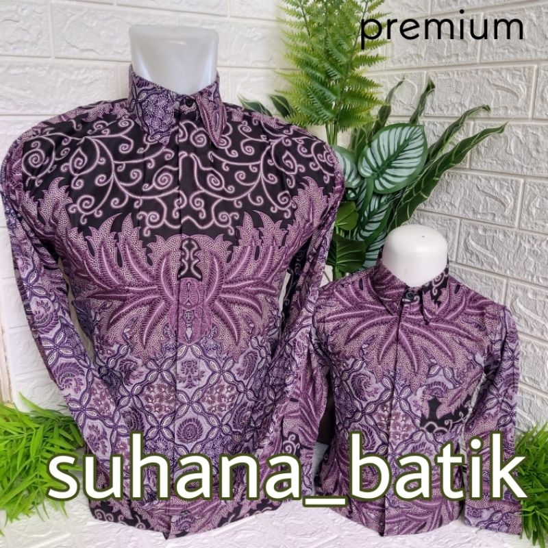 Kemeja batik  couple ayah/anak motif rambat lilac