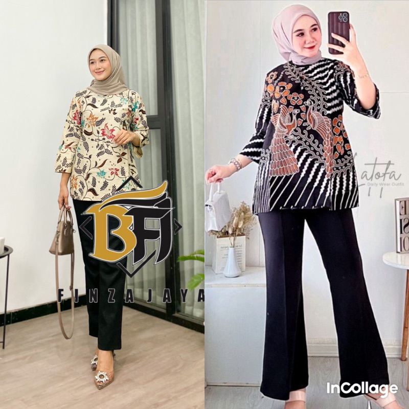 BAJU BATIK WANITA MODERN MONALISA GENES M,L,XL asli PEKALONGAN