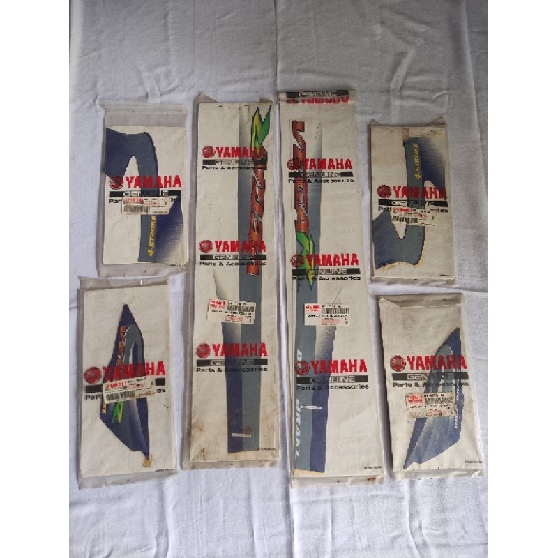striping stiker grafik set vega old lama tahun 2005 biru original yamaha