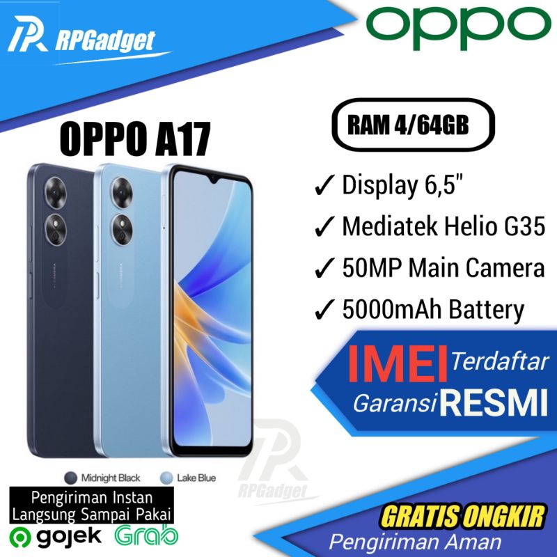 Oppo A17 Ram 4/64GB Garansi Resmi Oppo Indonesia