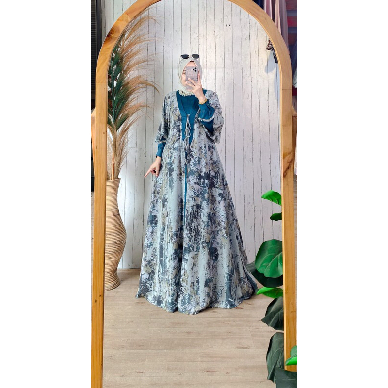 Gamis ceruty rompi motif