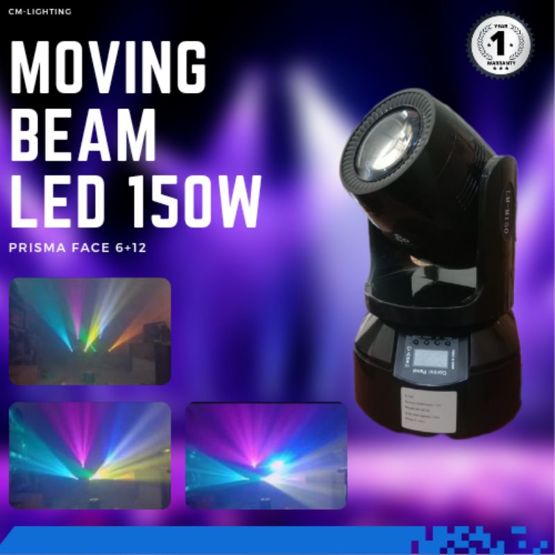 Moving Head Beam Led 150 Watt Prisma 6+12 Mini Beam STAGE LIGHTING / LAMPU PANGGUNG GARANSI 1 TAHUN