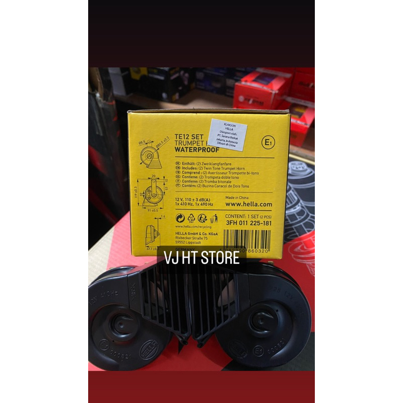 Klakson Keong HELLA Motor Mobil TE12 Waterproof